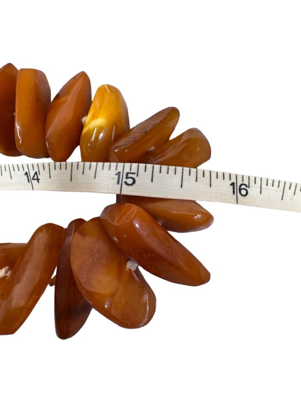 Chunky Butterscotch Amber Bead Necklace 30" Long Strand Natural Polished 82.3g - Picture 5 of 11